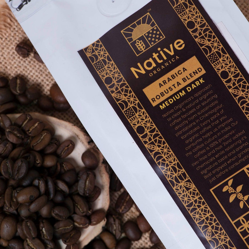 Roasted Coffee Beans - Medium Dark Roast - Native-Organica